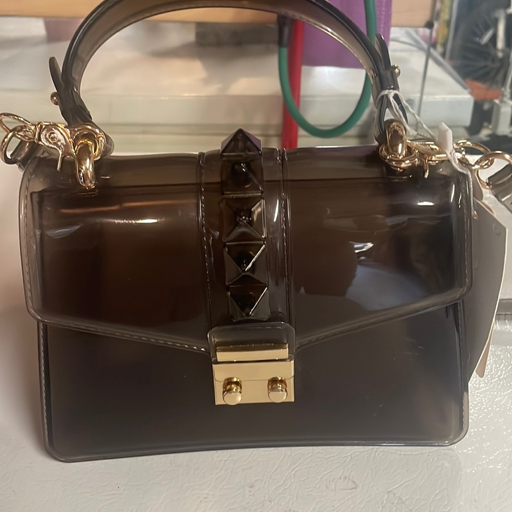 Clear black purse